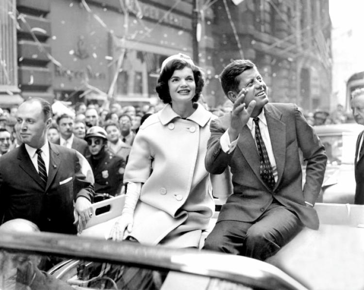 Kennedys in Dallas motorcade.